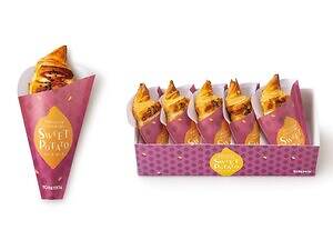 サンマルクカフェ「おいも尽くし」秋メニュー、安納芋クリーム入りスイートポテト風チョコクロ＆紫芋パフェ｜写真5