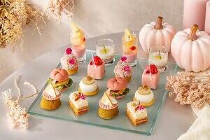 コンラッド東京「秋の味覚」アフタヌーンティー、金時いものスイートポテトやフランス産栗ムース