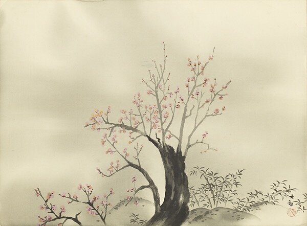 横山大観 《紅梅》 昭和32年(1957年) パラミタミュージアム蔵