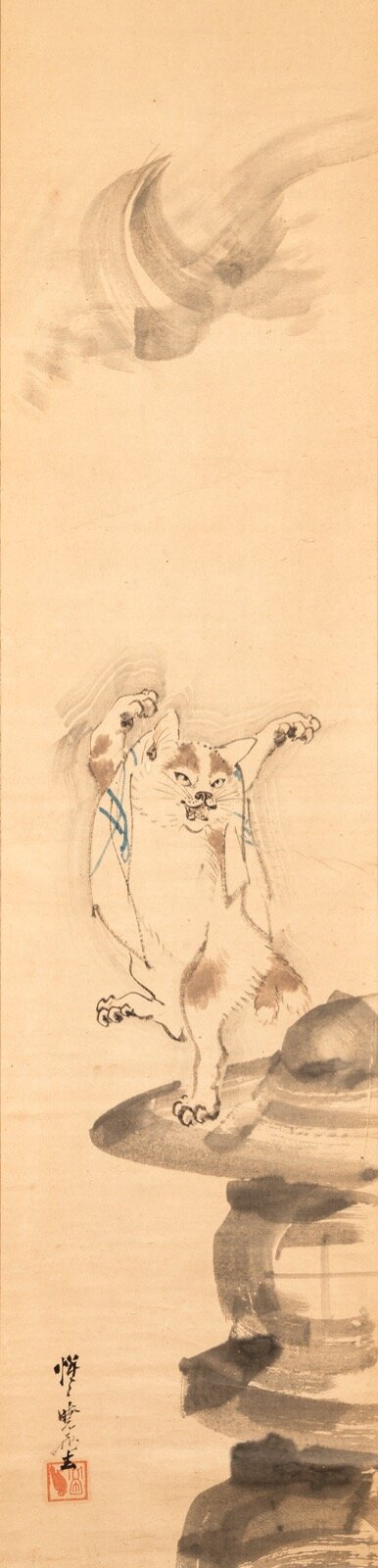 河鍋暁斎 《化け猫》 明治4～22年(1871〜89年) 紙本淡彩 イスラエル・ゴールドマン・コレクション Photo: Ken Adlard