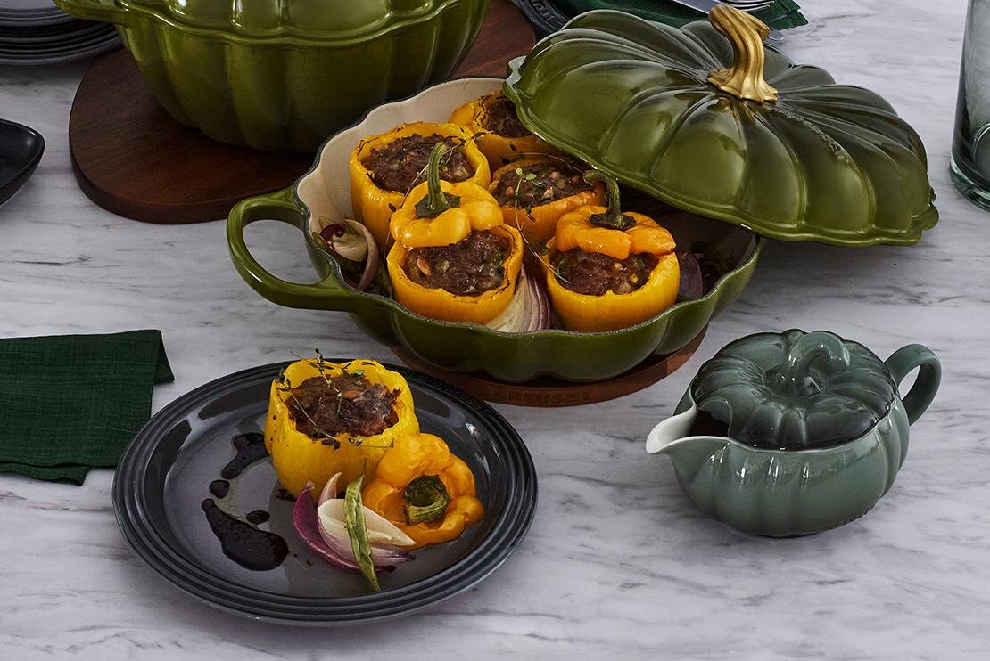 LE CREUSET カボチャ型皿 2個セット　ブラウン ル・クルーゼで楽しむ＆味わう大人のハロウィン｜ル・クルーゼ
