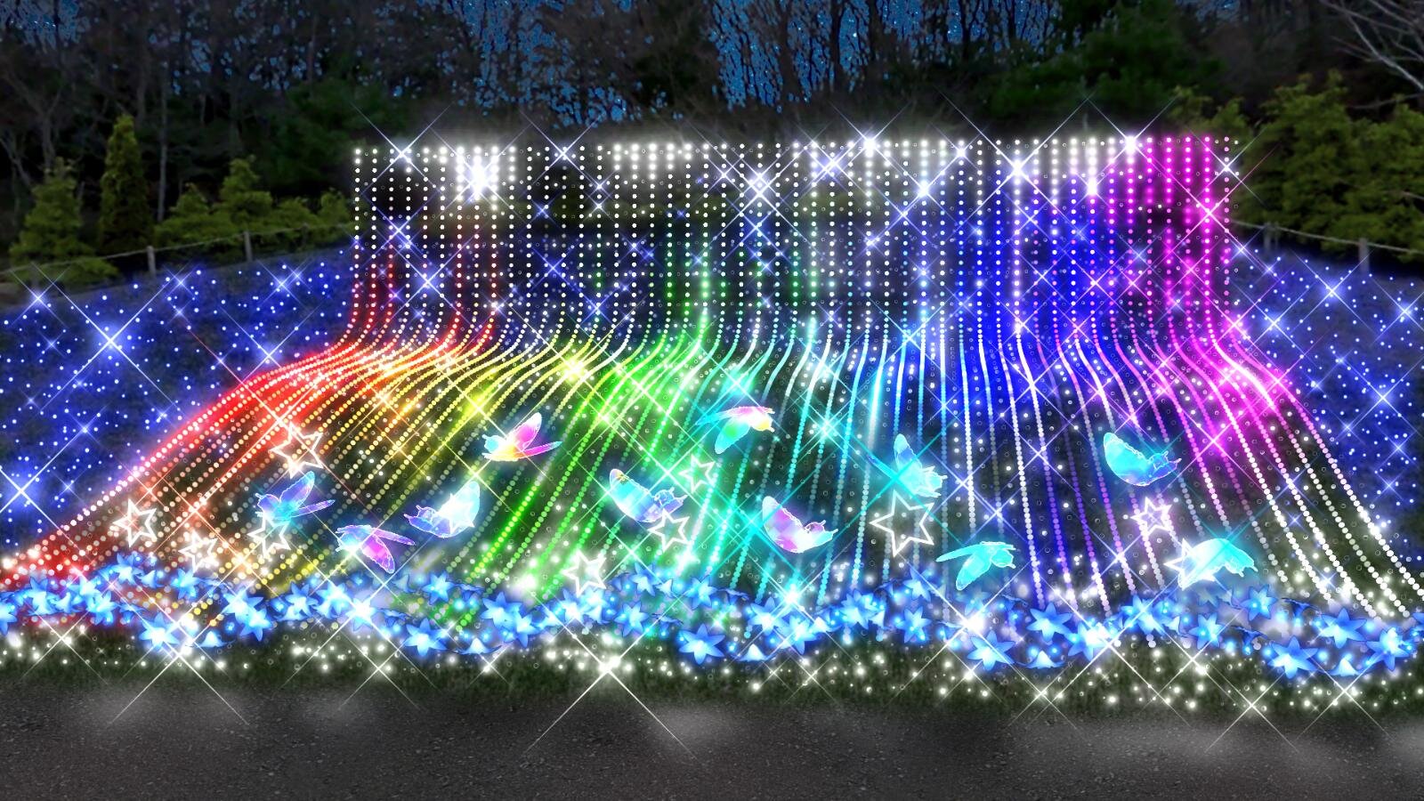 静岡・伊豆最大級のイルミネーション、洋館に映る大迫力プロジェクションマッピング&虹色に輝く滝|写真9