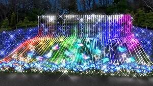 静岡・伊豆最大級のイルミネーション、洋館に映る大迫力プロジェクションマッピング＆虹色に輝く滝｜写真9