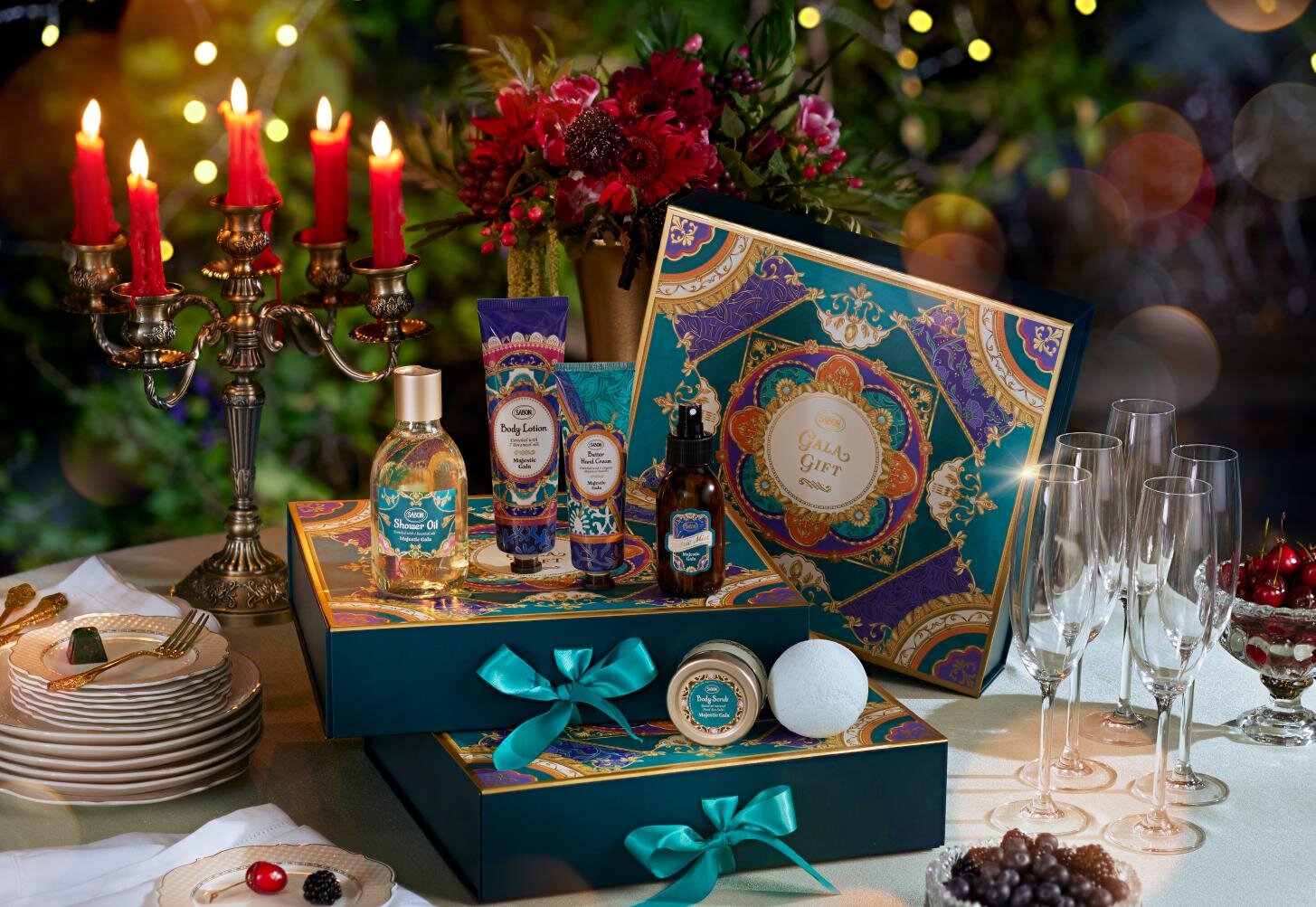 SABON2025年クリスマスコフレ"晩餐会”イメージ限定の香りのボディ＆ハンドケアキット