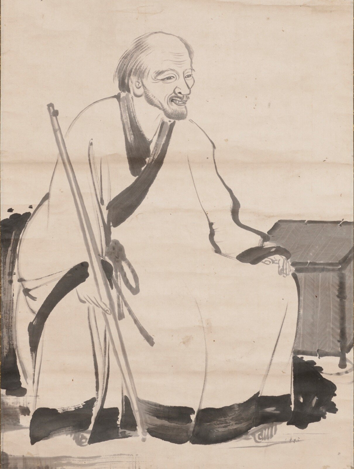 伊藤若冲筆、大典禅師賛 《売茶翁高遊外像》(部分) 大阪市立美術館寄託品