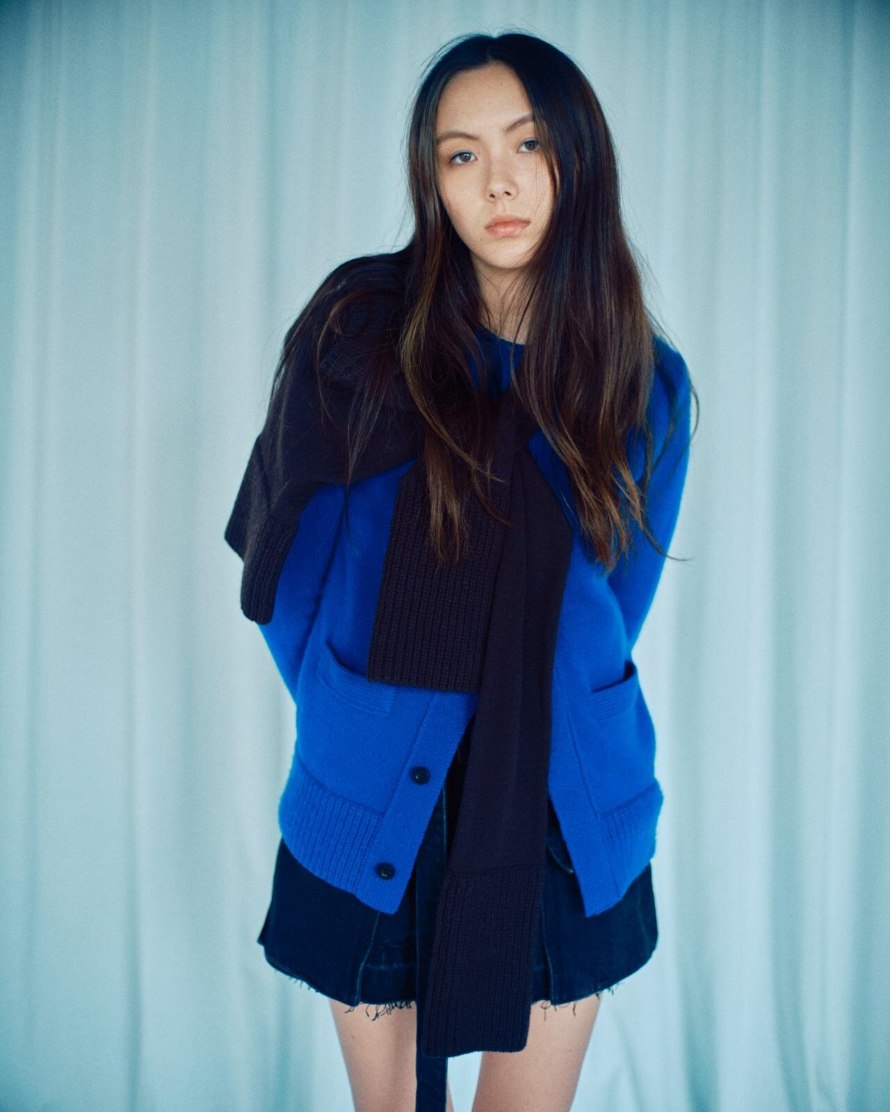 sacai ブラウスカーディガン Cotton Knit x Cotton Poplin Cardigan | sacai Official Store