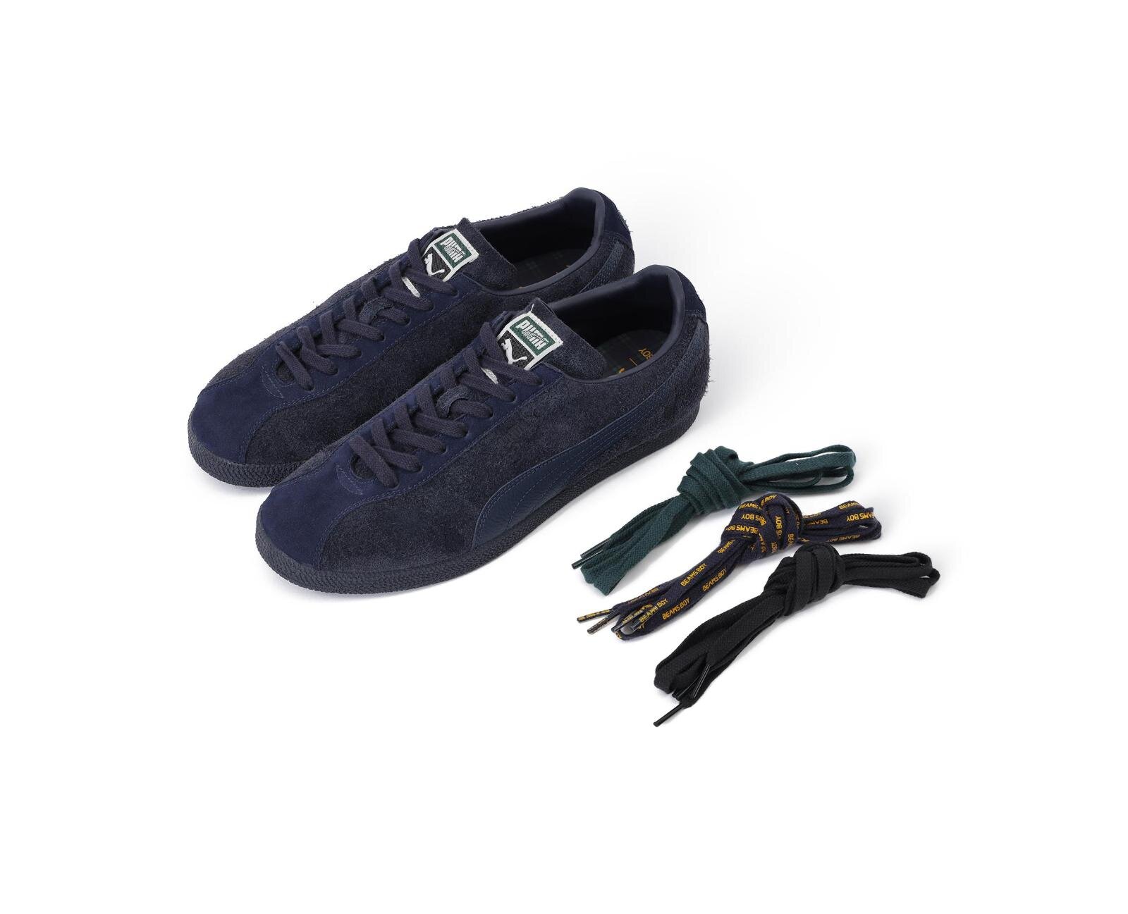 ビームス ボーイ×プーマのブレザージャケット着想“紺スエード”スニーカー、チェック柄など靴紐4本付属｜写真4