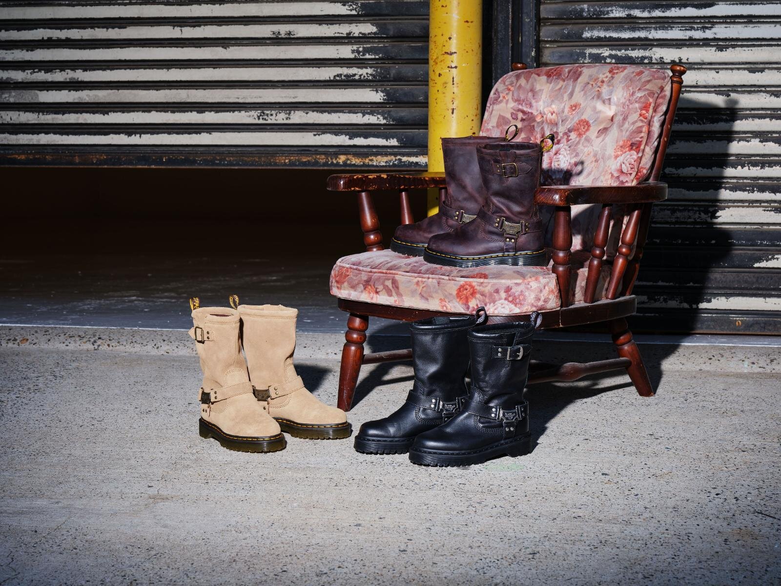 ［onek様用］Dr. Martens ブラック　Anistoneバイカーブーツ Anistone Lo Leather Biker Boots in Black Milled Nappa | Dr