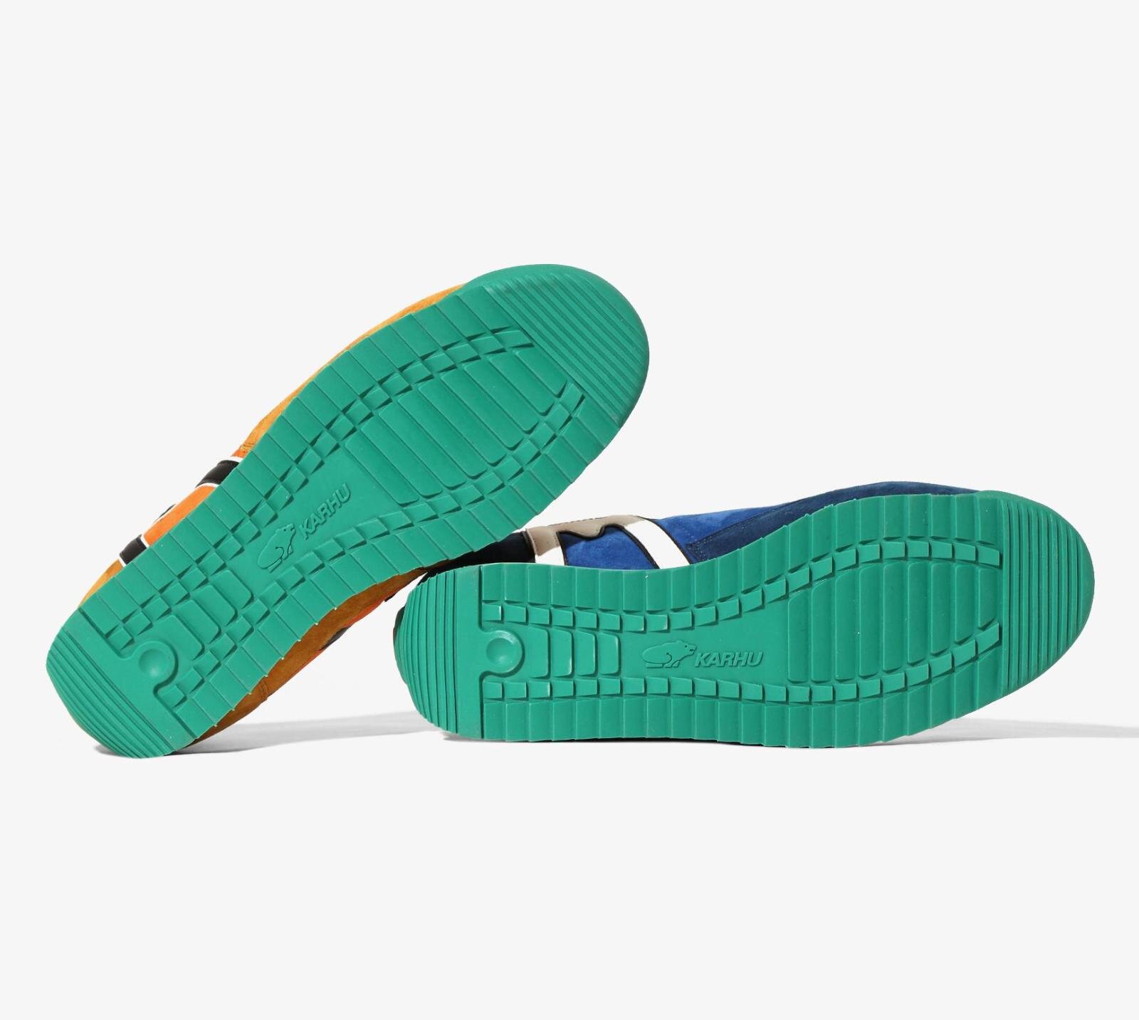 エンジニアド ガーメンツ×カルフ“左右非対称”カラーブロックスニーカー、クロスカントリースキーに着想｜写真8