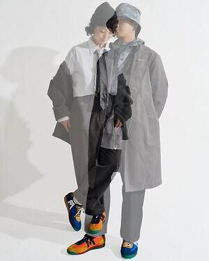 エンジニアド ガーメンツ×カルフ“左右非対称”カラーブロックスニーカー、クロスカントリースキーに着想｜写真10