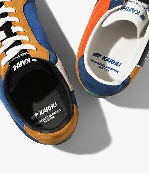 エンジニアド ガーメンツ×カルフ“左右非対称”カラーブロックスニーカー、クロスカントリースキーに着想｜写真3