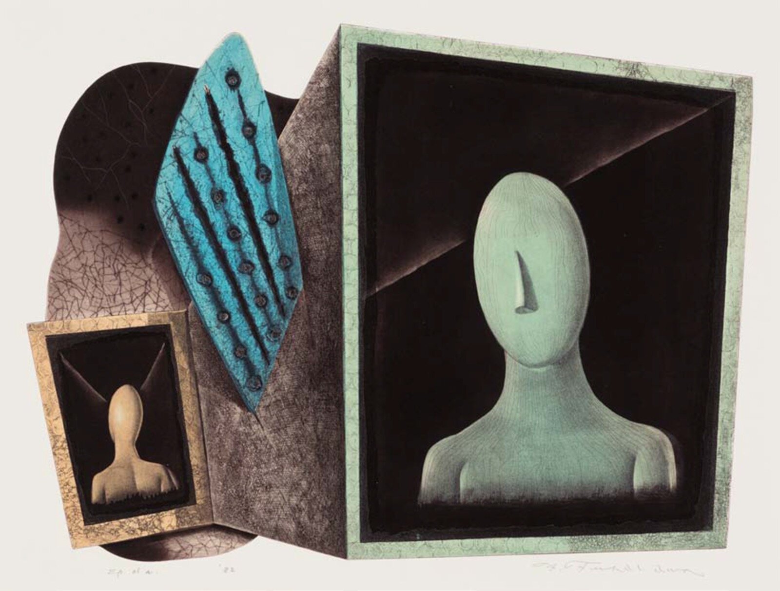 深沢幸雄 《箱の中の人(A)》 1982年