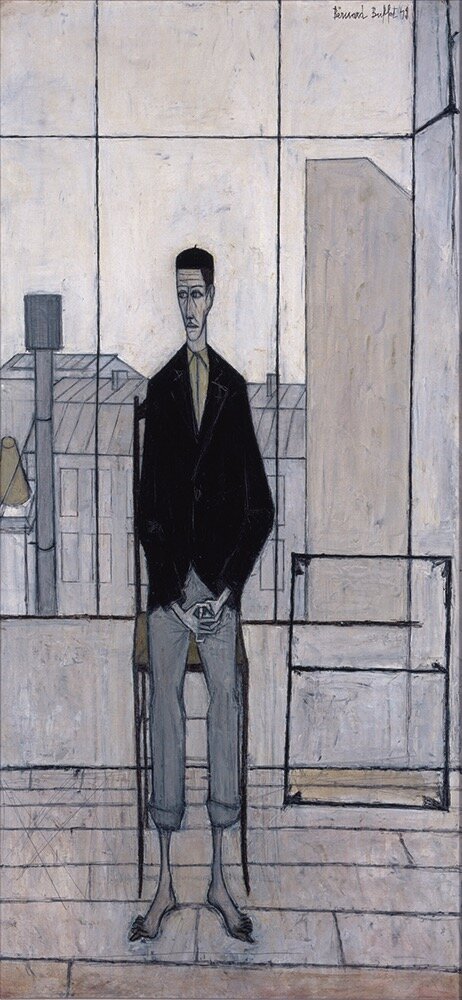 ベルナール・ビュフェ 《アトリエで座る男》 1949年 油彩／キャンバス ベルナール・ビュフェ美術館蔵 © Bernard Buﬀet Estate