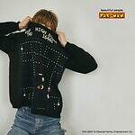 パックマン×ビューティフルピープル、“ゲームステージ画面”グラフィックのニットプルオーバー｜写真7