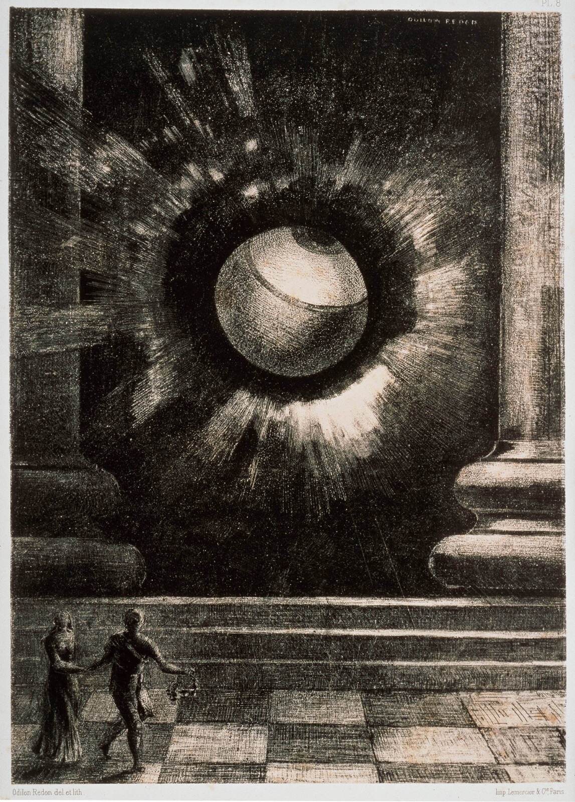 オディロン・ルドン 《幻視》(石版画集『夢のなかで』VIII) 1879年 岐皐県県美術館
