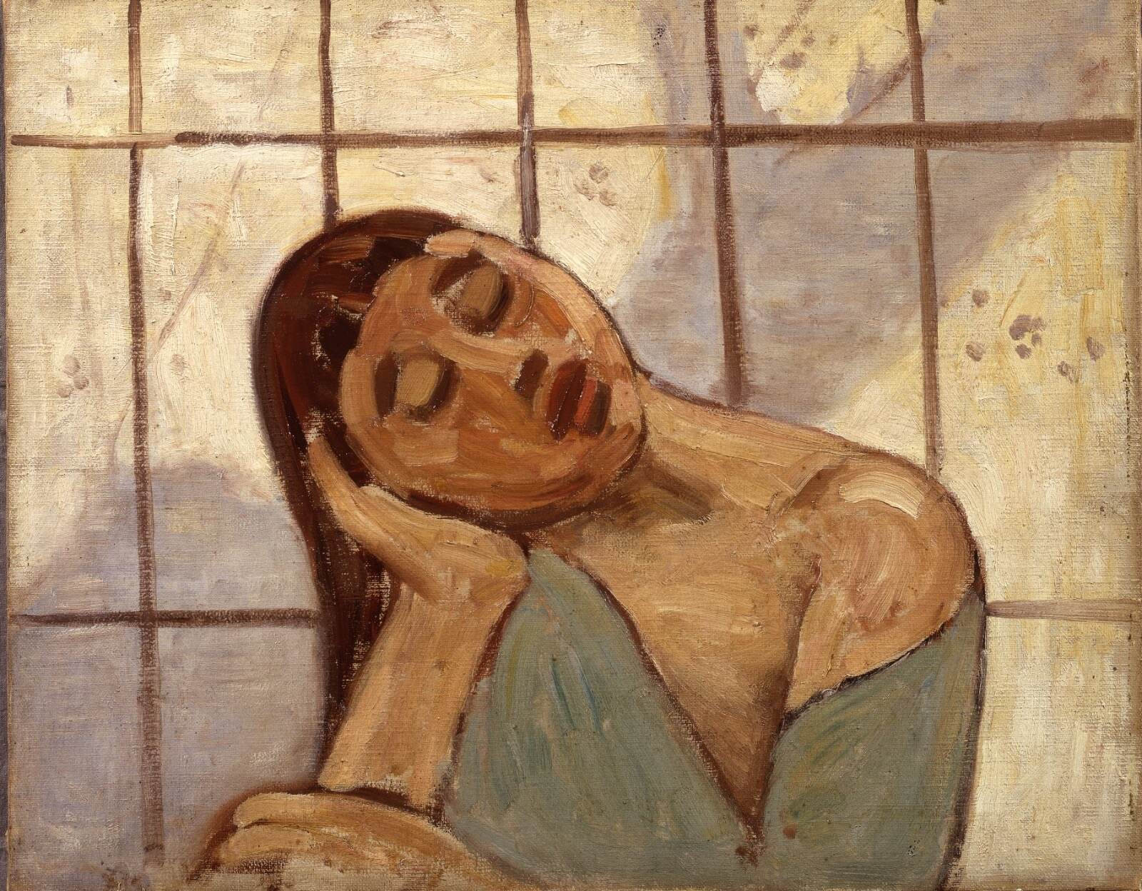 斎藤与里 《法々華経》 明治42年(1909年)頃 油彩、カンヴァス 碌山美術館蔵