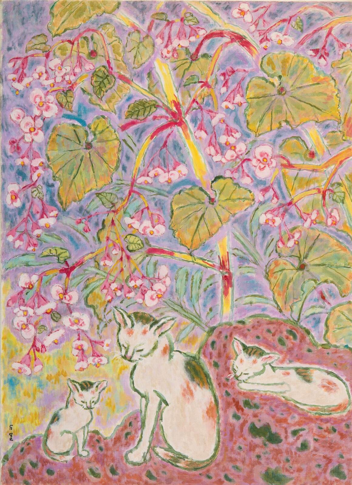 斎藤与里 《秋海棠》 昭和25年(1950年) 油彩、カンヴァス 加須市蔵