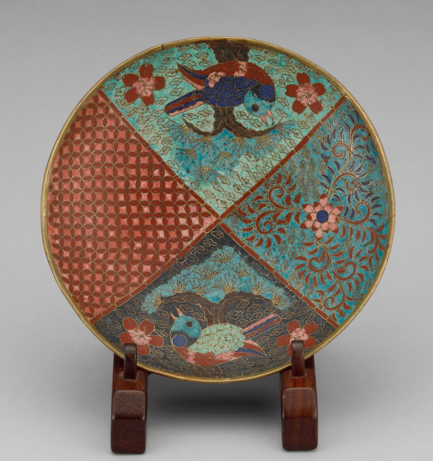 《七宝花鳥図皿》 幕末～明治時代前期