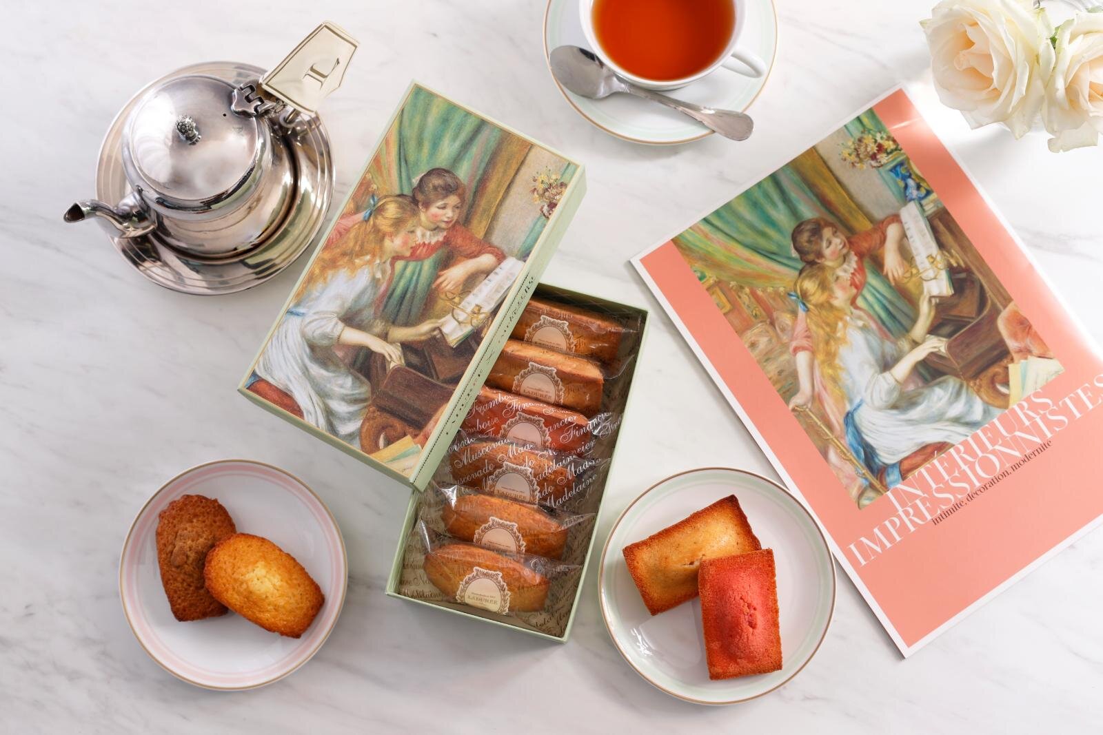 ラデュレ×国立西洋美術館「印象派」展、ルノワールの名画を描いたボックス入りフィナンシェ＆マドレーヌ