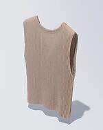 ミー イッセイ ミヤケ"カラフル毛糸"プリントのトップ＆手編みニット風コーデュロイプリーツ｜写真3