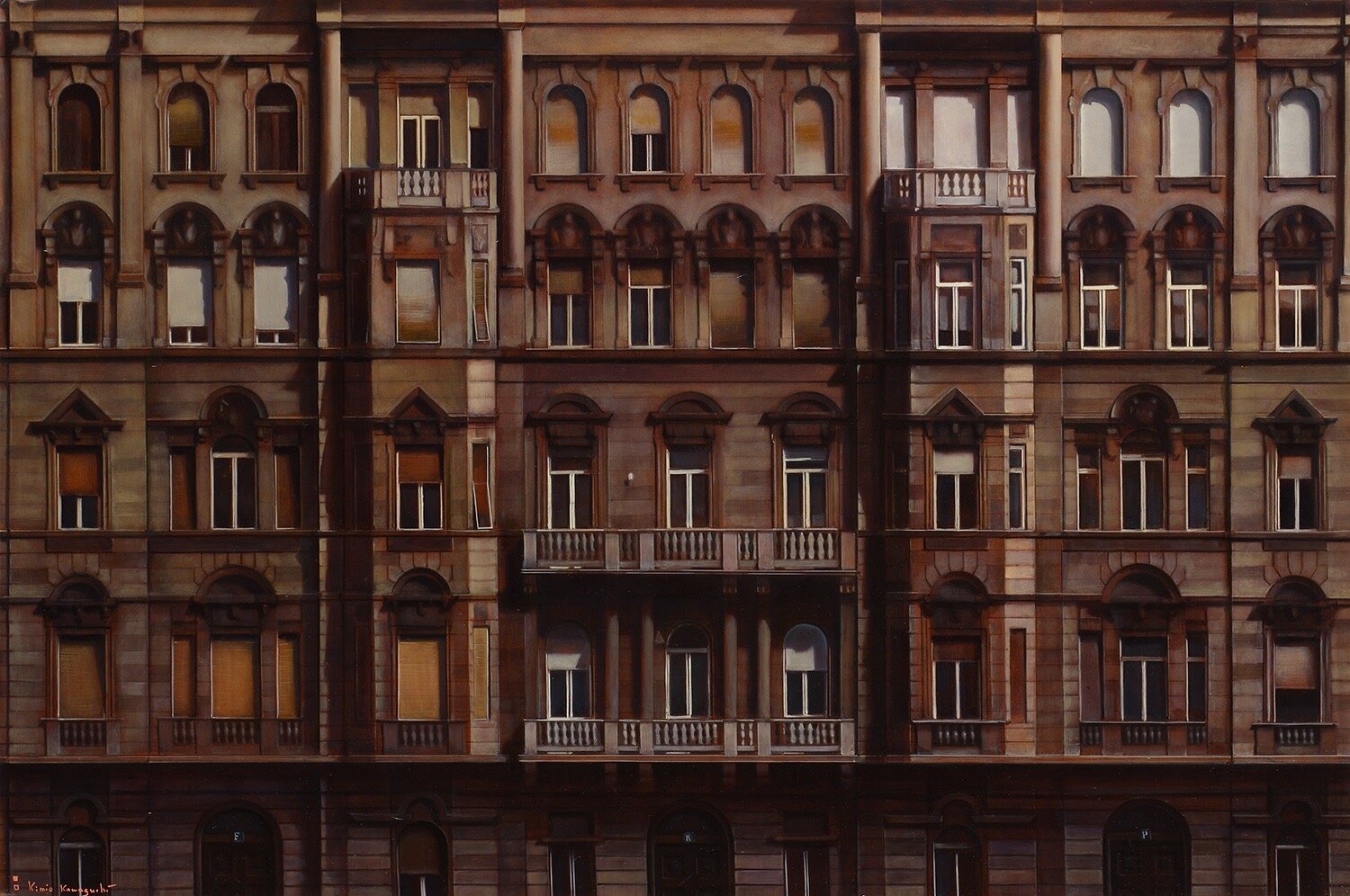 川口起美雄 《フランツ・Kの街》 2011年 テンペラ、油彩、板 個人蔵