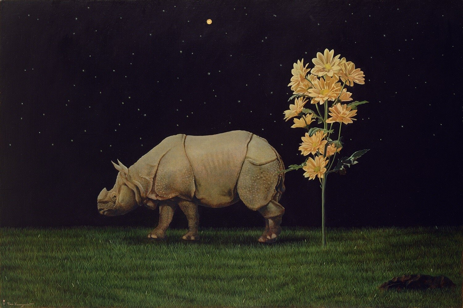 川口起美雄 《夜の肖像》 2005年 テンペラ、油彩、板