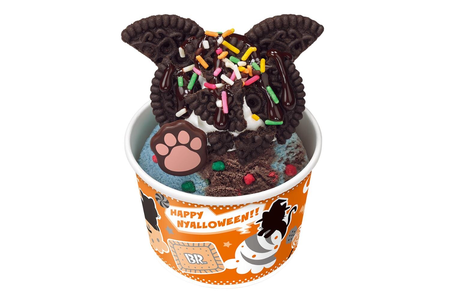 サーティワンのハロウィン限定アイスクリーム、“満月×黒猫の足跡風”おさつバターやスイートポテトサンデー｜写真6