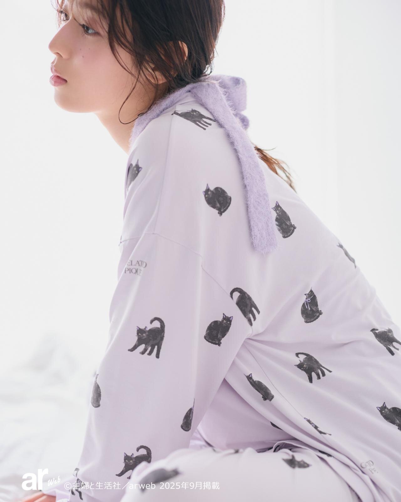 ジェラート ピケのハロウィンルームウェア、黒猫総柄シャツ＆ぷっくりリボンのフェザーカーディガンなど｜写真5