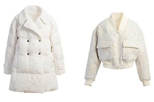 タトラス”パールホワイト”の25年秋冬アウター、花柄レースの洗練ダウンコート＆煌めくツイードブルゾン