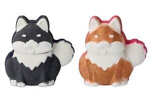 ラッシュ“黒柴＆茶柴”モチーフの犬型バスボム、はちみつやスイートオレンジの香りで | ラッシュ