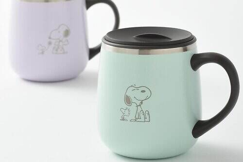 ブルーノ「ピーナッツ」スヌーピーとウッドストック柄“パステルカラー”の保温マグ＆スープジャー