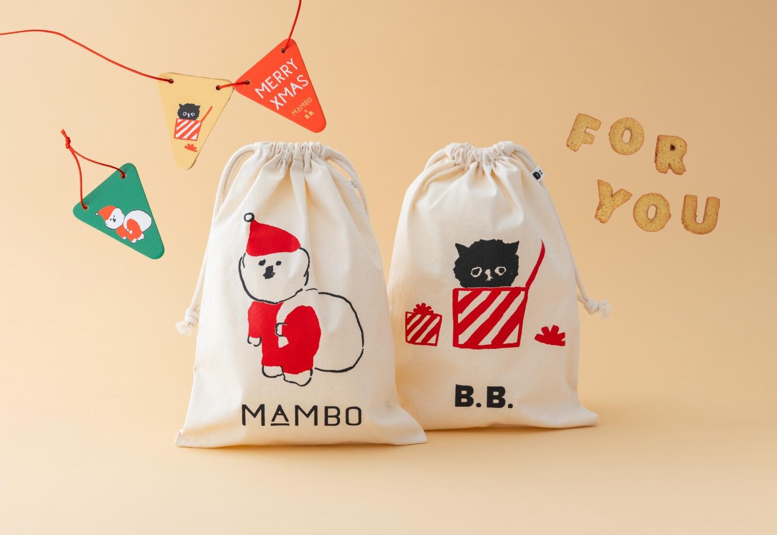 MAMBO 巾着 M / XMAS サンタ 1,650円