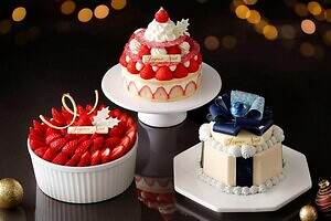 資生堂パーラー 銀座本店ショップ25年クリスマス、“夜空”着想ボックス型ケーキ＆ふんわり苺のショート