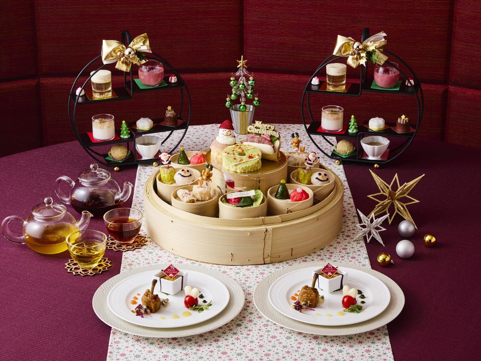 「チャイニーズクリスマスアフタヌーンティー」1名 8,500円※中国茶6種類とコーヒー、紅茶のフリードリンク付