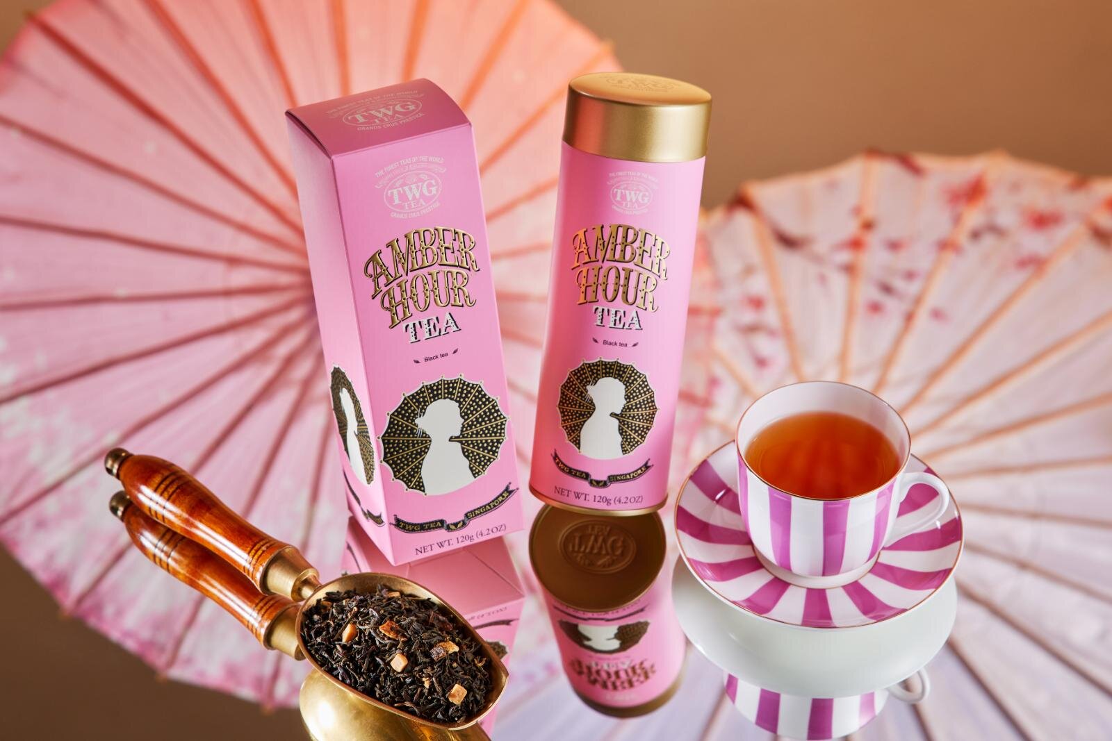 ドリンク｜TWG Teaから「アンバーアワーティー」“秋の夕暮れ”着想キャラメルチップ入り紅茶