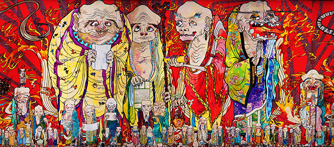 国内14年ぶりの個展「村上隆の五百羅漢図展」を森美術館で - 全長100メートルの大作絵画日本初公開 | 写真