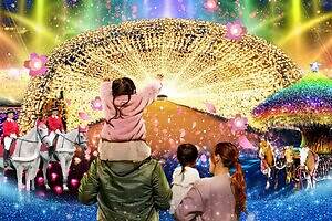 「東京メガイルミ」大井競馬場25年イルミネーション、音と光のショーや和のきらめきエリア