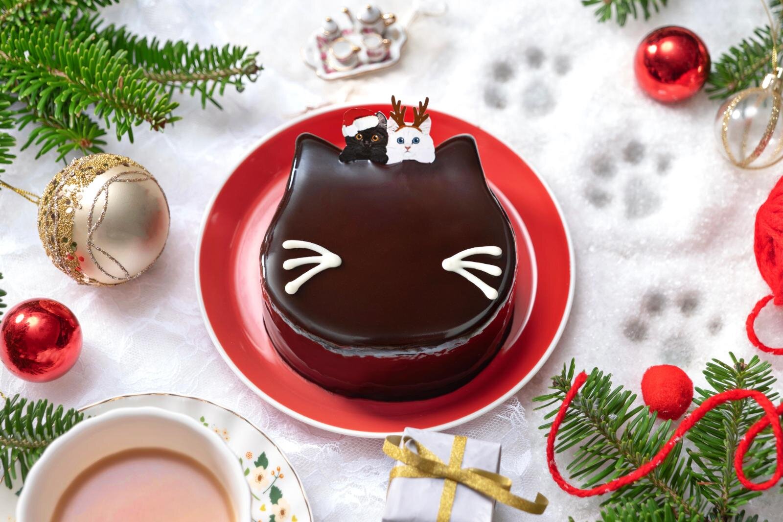 「黒ねこクリスマスケーキ～チョコレート～」3,980円(ねこねこオリジナルニットバッグ付き)