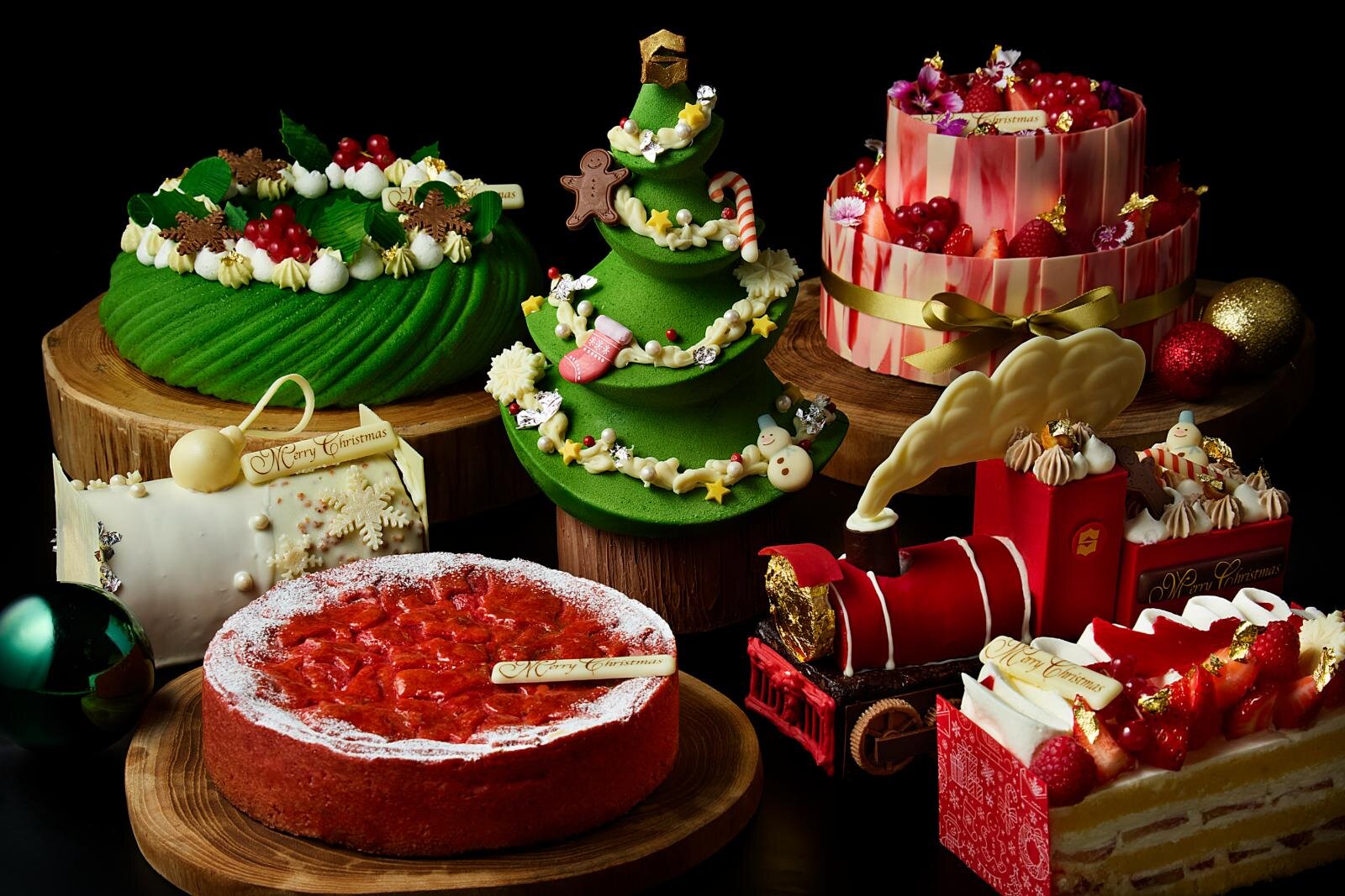 シャングリ・ラ 東京25年クリスマス、“雪の家”着想ビッグサイズの苺のショートケーキ＆トレインケーキ