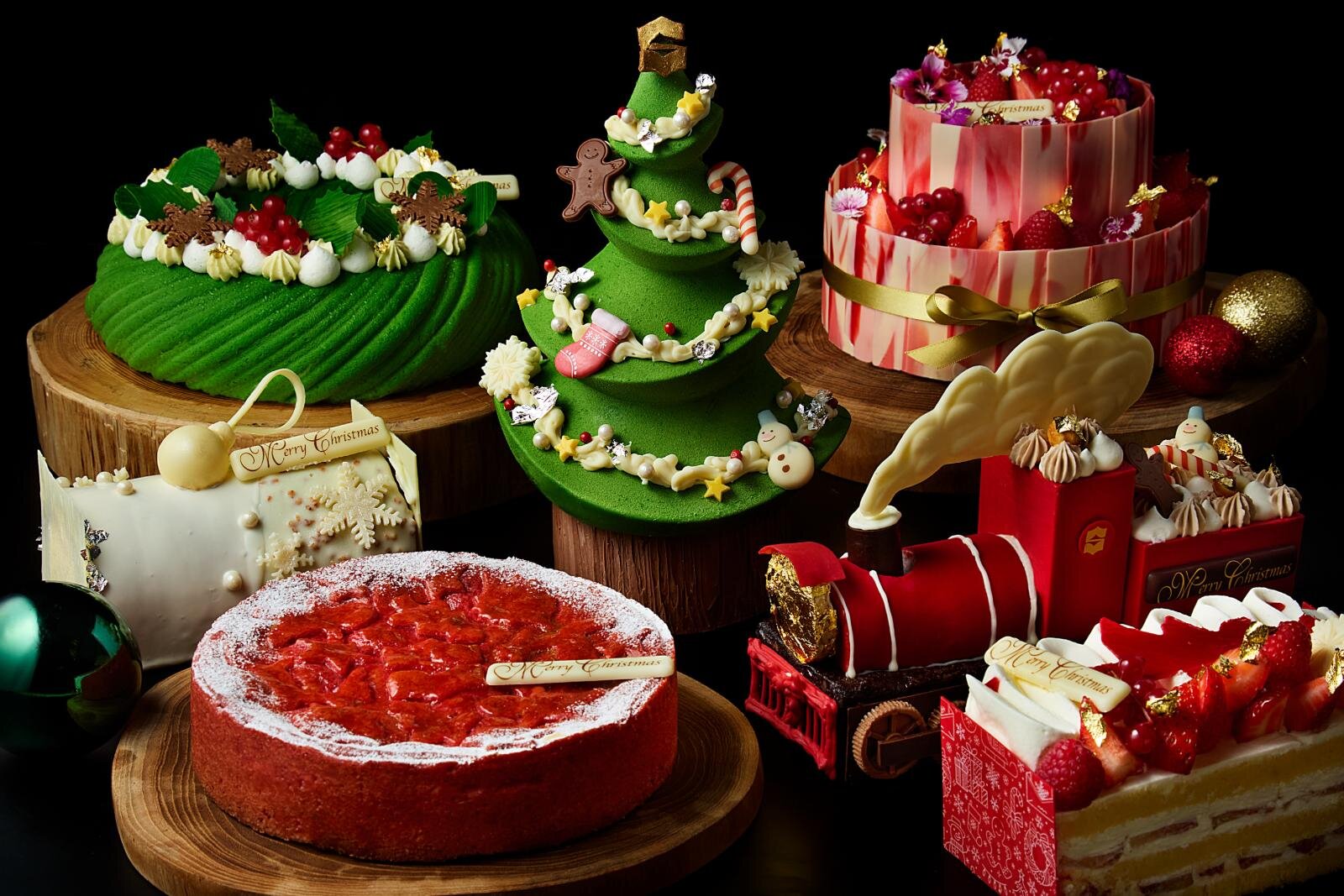 シャングリ・ラ 東京25年クリスマス、“雪の家”着想ビッグサイズの苺のショートケーキ＆トレインケーキ