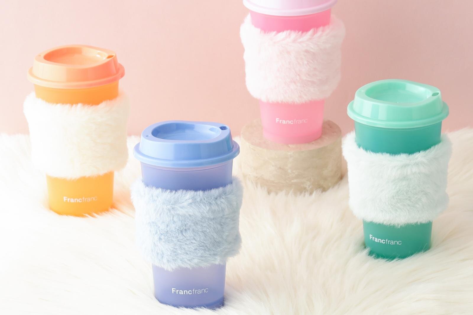 フランフラン“注ぐと色変”カラフルタンブラー＆ブラシとミラーが現れるハートチャーム