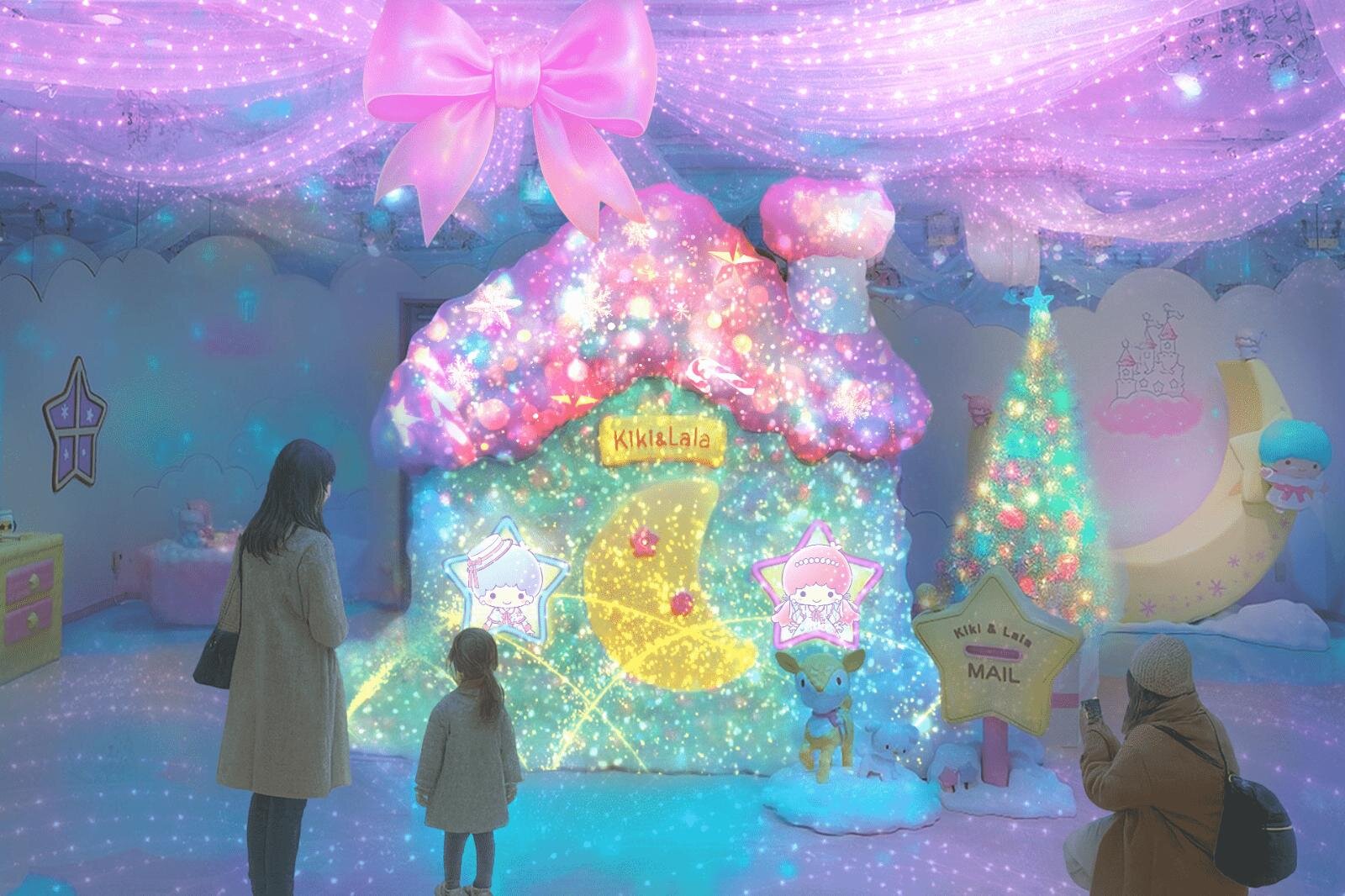 サンリオピューロランドの“キキ＆ララ”イルミネーション、無数の光が輝く“ゆめかわいい世界”に没入