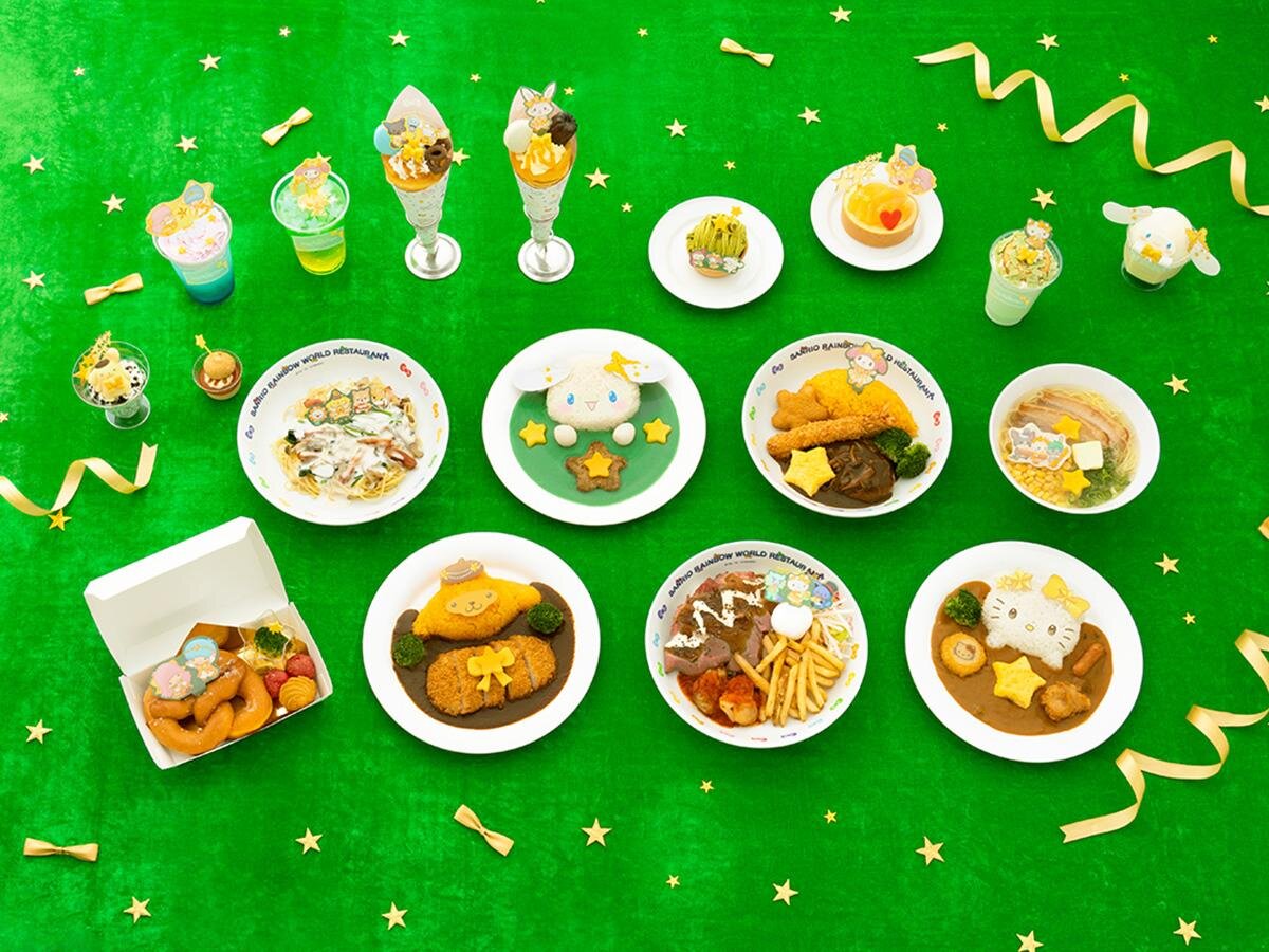 ＜メニュー例＞ ハローキティの星に願いを☆オムレツカレー 1,600円
マイメロディのクリスマスプレゼント♪ナタデココメロンソーダ 900円
ポムポムプリンの輝く星のミラクルアイス 800円