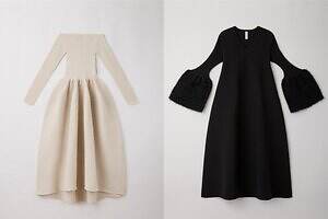 CFCL“グリッターきらめく”壺型ニットドレスがオフショルダーorベルスリーブで、六本木限定