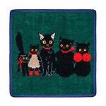 フェイラー×くらはしれい‟冬支度の黒猫たち”のハンカチ、コスメキッチン限定で｜写真1