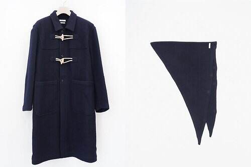 フジ“ステンカラー”のダッフルコート＆カシミヤスカーフ、経年変化を楽しむイタリアレザーベルトも