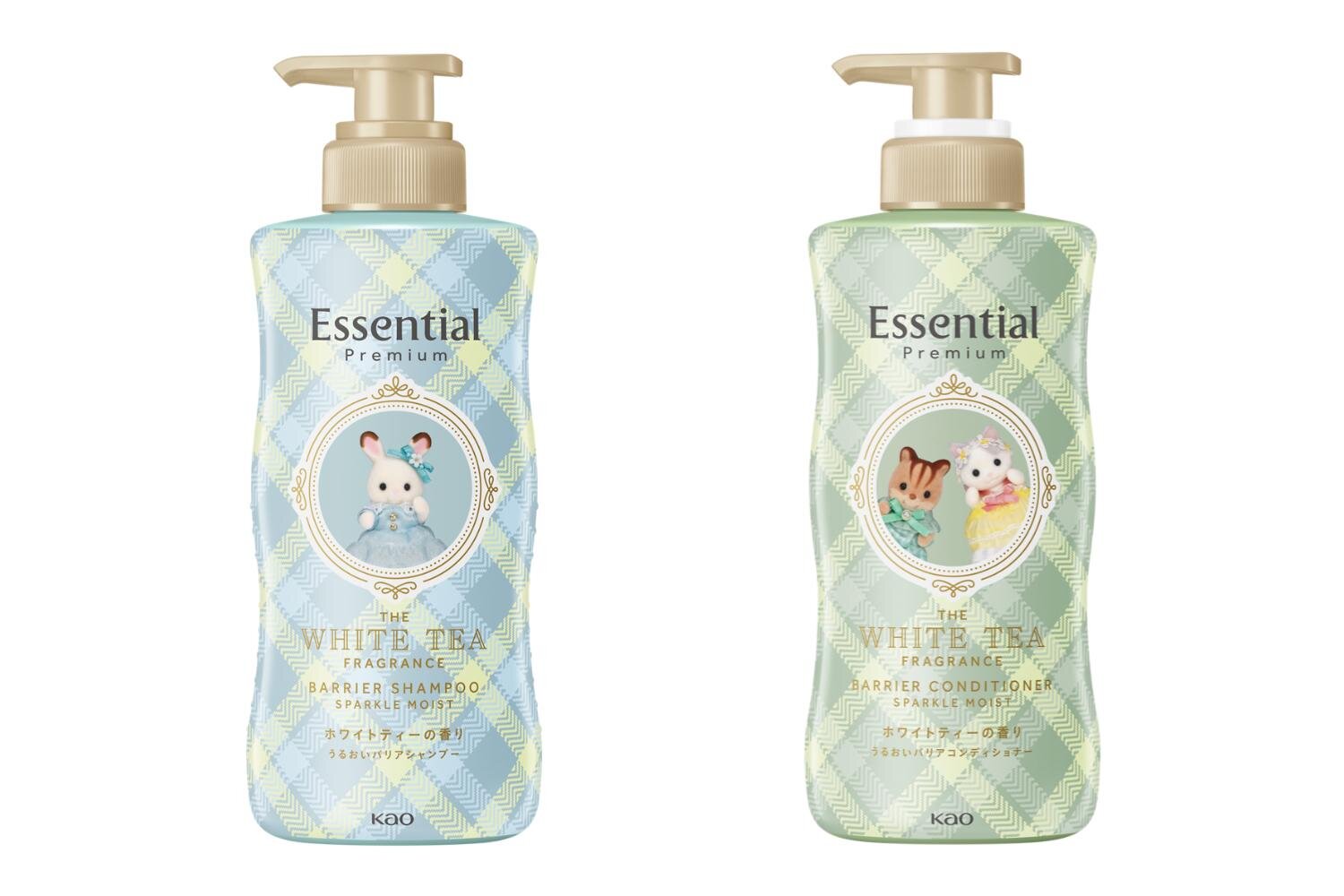 「エッセンシャル プレミアム バリアシャンプー・コンディショナー スパークルモイスト ペアセット」各430mL 2,860円※予定価格