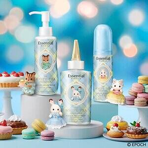 エッセンシャル「シルバニアファミリー」限定ヘアケア、気分安らぐ”ホワイトティー”の香りで｜写真1