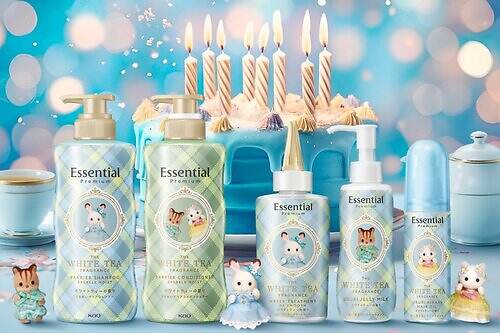 エッセンシャル「シルバニアファミリー」限定ヘアケア、気分安らぐ”ホワイトティー”の香りで