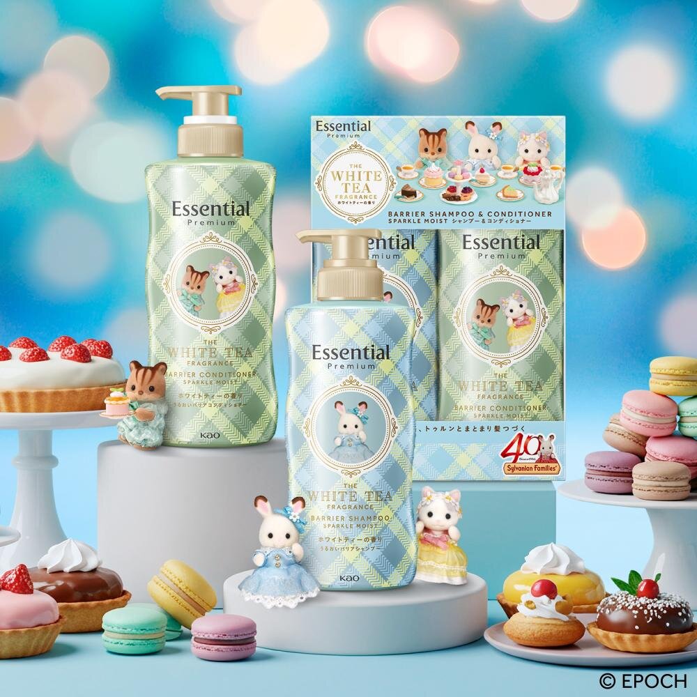 「エッセンシャル プレミアム バリアシャンプー・コンディショナー スパークルモイスト ペアセット」各430mL 2,860円※予定価格